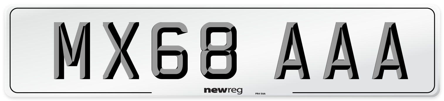 MX68 AAA Number Plate from New Reg